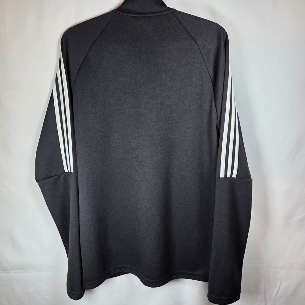 Adidas Climalite 1/4 Zip Pullover Mens Medium Black White Stripes DY3145 - Picture 2 of 9
